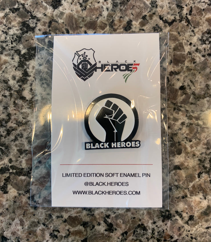 Black Heroes Fist Pin